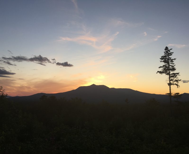 Sunset behind Mount Katahdin
