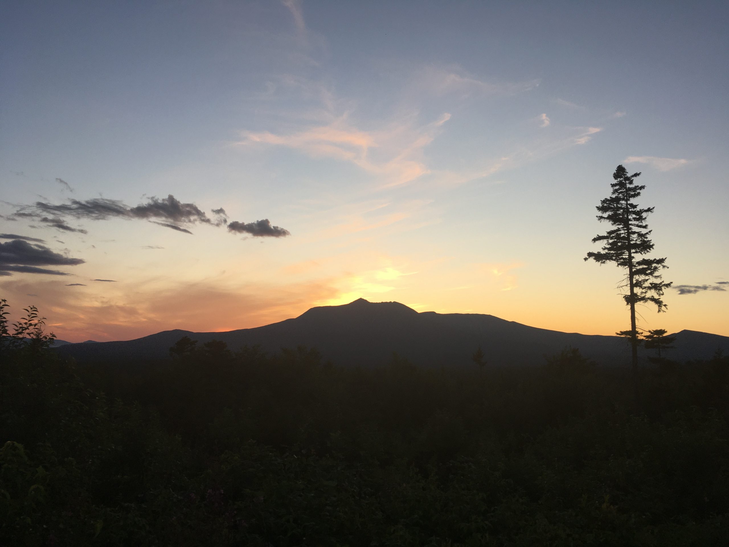 Sunset behind Mount Katahdin