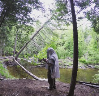 Davening by Cove Brook in Winterport, Maine